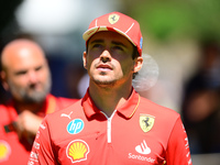 Charles Leclerc of Scuderia Ferrari is walking during free practice of the Spanish GP, the 10th round of the Formula 1 World Championship 20...