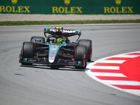 Lewis Hamilton of Mercedes-AMG Petronas F1 Team is driving his single-seater during free practice of the Spanish GP, the 10th round of the F...