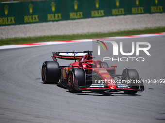 Charles Leclerc of Scuderia Ferrari is driving his single-seater during free practice of the Spanish GP, the 10th round of the Formula 1 Wor...