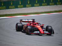 Charles Leclerc of Scuderia Ferrari is driving his single-seater during free practice of the Spanish GP, the 10th round of the Formula 1 Wor...