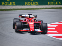 Charles Leclerc of Scuderia Ferrari is driving his single-seater during free practice of the Spanish GP, the 10th round of the Formula 1 Wor...