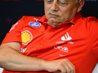 Frederic Vasseur of Scuderia Ferrari is speaking during the official team principal press conference of the Spanish GP, the 10th round of th...