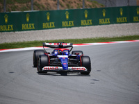 Daniel Ricciardo of Visa Cash-Up Racing Bulls is driving his single-seater during free practice of the Spanish GP, the 10th round of the For...