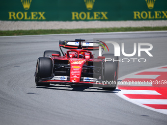 Charles Leclerc of Scuderia Ferrari is driving his single-seater during free practice of the Spanish GP, the 10th round of the Formula 1 Wor...