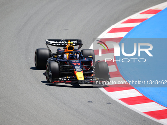 Sergio Perez of Red Bull Racing Honda is driving his single-seater during free practice of the Spanish GP, the 10th round of the Formula 1 W...