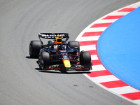 Sergio Perez of Red Bull Racing Honda is driving his single-seater during free practice of the Spanish GP, the 10th round of the Formula 1 W...