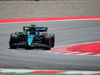 Lance Stroll of Aston Martin Cognizant F1 Team is driving his single-seater during free practice of the Spanish GP, the 10th round of the Fo...