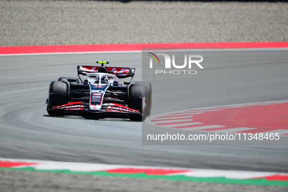 Oliver Bearman of Haas F1 Team is participating in free practice of the Spanish GP, the 10th round of the Formula 1 World Championship 2024,...