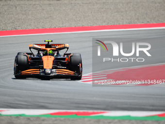 Lando Norris of the McLaren F1 Team is driving his single-seater during free practice of the Spanish GP, the 10th round of the Formula 1 Wor...