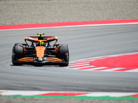 Lando Norris of the McLaren F1 Team is driving his single-seater during free practice of the Spanish GP, the 10th round of the Formula 1 Wor...