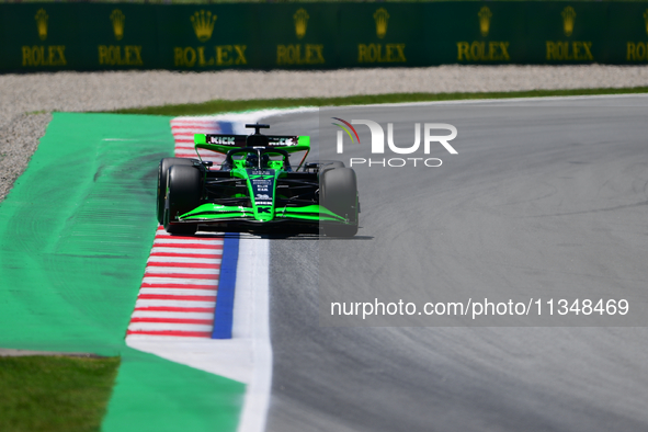 Valtteri Bottas of Stake F1 Team is driving his single-seater during free practice of the Spanish GP, the 10th round of the Formula 1 World...