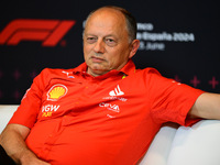 Frederic Vasseur of Scuderia Ferrari is speaking during the official team principal press conference of the Spanish GP, the 10th round of th...