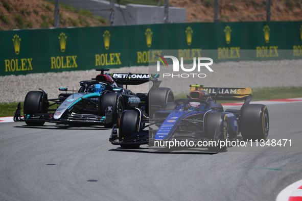 Logan Sergeant of Williams Racing is driving his single-seater during free practice of the Spanish GP, the 10th round of the Formula 1 World...