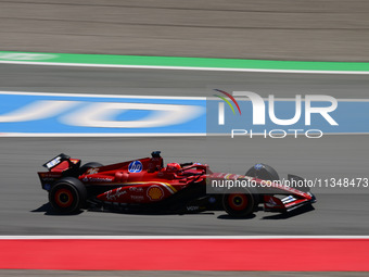 Charles Leclerc of Scuderia Ferrari is driving his single-seater during free practice of the Spanish GP, the 10th round of the Formula 1 Wor...