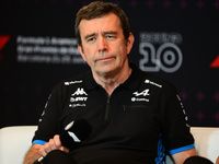 Bruno Famin of Alpine F1 Team is speaking during the official team principal press conference of the Spanish GP, the 10th round of the Formu...