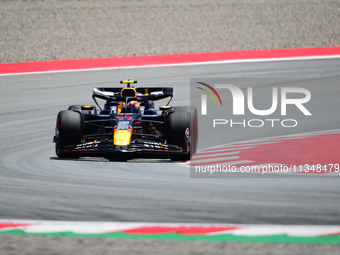 Sergio Perez of Red Bull Racing Honda is driving his single-seater during free practice of the Spanish GP, the 10th round of the Formula 1 W...