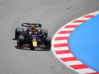 Sergio Perez of Red Bull Racing Honda is driving his single-seater during free practice of the Spanish GP, the 10th round of the Formula 1 W...