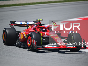 Carlos Sainz of Scuderia Ferrari is driving his single-seater during free practice of the Spanish GP, the 10th round of the Formula 1 World...