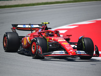 Carlos Sainz of Scuderia Ferrari is driving his single-seater during free practice of the Spanish GP, the 10th round of the Formula 1 World...