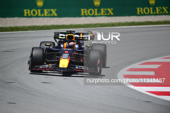 Max Verstappen of Red Bull Racing Honda is driving his single-seater during free practice of the Spanish GP, the 10th round of the Formula 1...