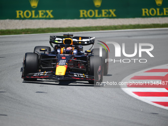 Max Verstappen of Red Bull Racing Honda is driving his single-seater during free practice of the Spanish GP, the 10th round of the Formula 1...