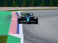 Fernando Alonso of Aston Martin Cognizant F1 Team is driving his single-seater during free practice of the Spanish GP, the 10th round of the...