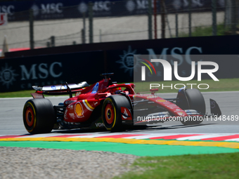 Charles Leclerc of Scuderia Ferrari is driving his single-seater during free practice of the Spanish GP, the 10th round of the Formula 1 Wor...