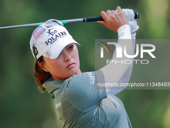 Jin Young Ko of Republic of Korea hits from the 9th fairway during the first round of the KPMG Women's PGA Championship at Sahalee Country C...