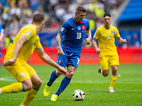 Juraj Kucka of Slovakia is controlling the ball  during the UEFA EURO 2024 group stage match between Slovakia and Ukraine at Dusseldorf Aren...