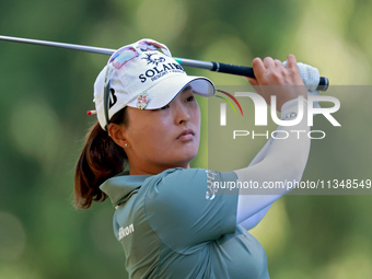 Jin Young Ko of Republic of Korea hits from the 9th fairway during the first round of the KPMG Women's PGA Championship at Sahalee Country C...