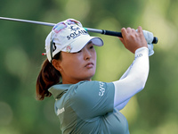 Jin Young Ko of Republic of Korea hits from the 9th fairway during the first round of the KPMG Women's PGA Championship at Sahalee Country C...