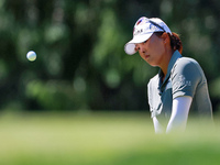 Jin Young Ko of Republic of Korea chips up to the 8th green during the first round of the KPMG Women's PGA Championship at Sahalee Country C...