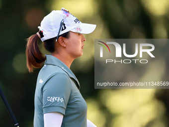 Jin Young Ko of Republic of Korea waits at the 8th green during the first round of the KPMG Women's PGA Championship at Sahalee Country Club...