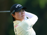 Yuka Saso of Japan hits from the 9th tee during the first round of the KPMG Women's PGA Championship at Sahalee Country Club on Thursday, Ju...