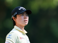 Yuka Saso of Japan looks from the 9th tee during the first round of the KPMG Women's PGA Championship at Sahalee Country Club on Thursday, J...