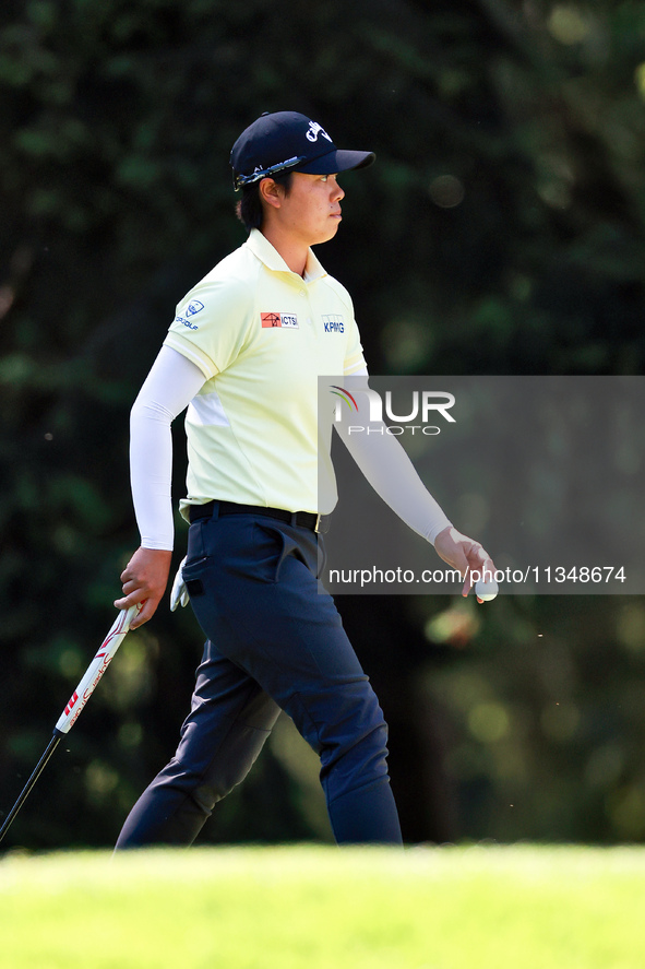 Yuka Saso of Japan walks on the 9th green during the first round of the KPMG Women's PGA Championship at Sahalee Country Club on Thursday, J...