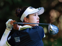 Yealimi Noh  of Concord, California hits from the 16th tee during the first round of the KPMG Women's PGA Championship at Sahalee Country Cl...