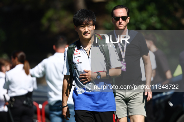 Yuki Tsunoda of RB before first practice ahead of the Formula 1 Spanish Grand Prix at Circuit de Barcelona-Catalunya in Barcelona, Spain on...