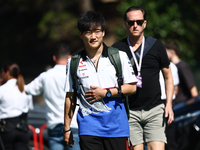 Yuki Tsunoda of RB before first practice ahead of the Formula 1 Spanish Grand Prix at Circuit de Barcelona-Catalunya in Barcelona, Spain on...