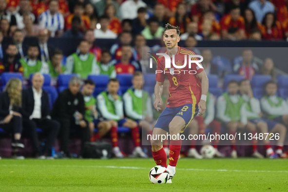 Fabian Ruiz central midfield of Spain and Paris Saint-Germain during the UEFA EURO 2024 group stage match between Spain and Italy at Arena A...