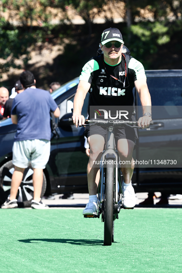 Valtteri Bottas of Kick Sauber before first practice ahead of the Formula 1 Spanish Grand Prix at Circuit de Barcelona-Catalunya in Barcelon...