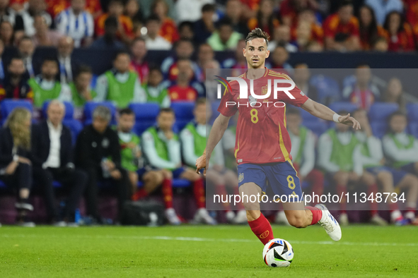 Fabian Ruiz central midfield of Spain and Paris Saint-Germain during the UEFA EURO 2024 group stage match between Spain and Italy at Arena A...