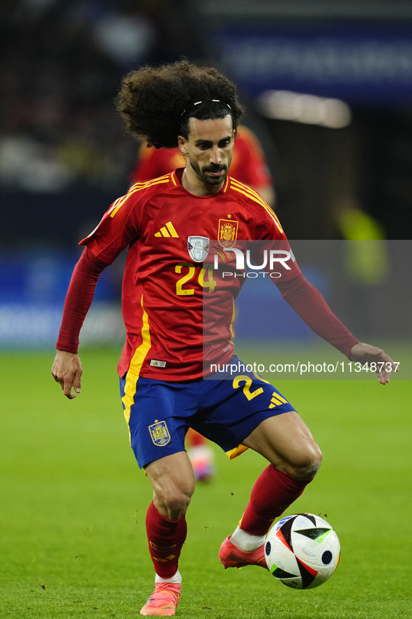 Marc Cucurella left-back of Spain and Chelsea FC during the UEFA EURO 2024 group stage match between Spain and Italy at Arena AufSchalke on...