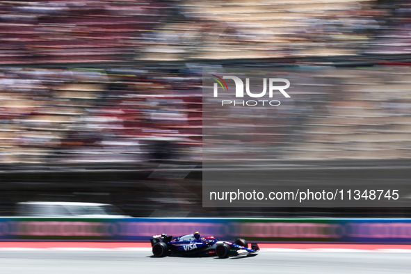 Yuki Tsunoda of RB during first practice ahead of the Formula 1 Spanish Grand Prix at Circuit de Barcelona-Catalunya in Barcelona, Spain on...