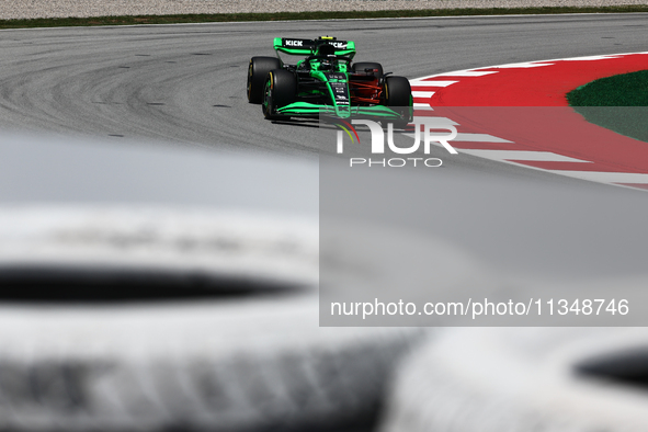 Zhou Guanyu of Kick Sauber during first practice ahead of the Formula 1 Spanish Grand Prix at Circuit de Barcelona-Catalunya in Barcelona, S...