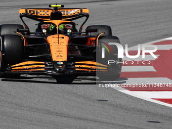 Lando Norris of McLaren during first practice ahead of the Formula 1 Spanish Grand Prix at Circuit de Barcelona-Catalunya in Barcelona, Spai...