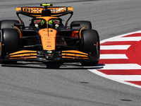 Lando Norris of McLaren during first practice ahead of the Formula 1 Spanish Grand Prix at Circuit de Barcelona-Catalunya in Barcelona, Spai...