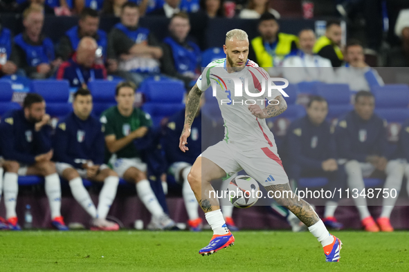 Federico Dimarco left-back of Italy and Inter Milan during the UEFA EURO 2024 group stage match between Spain and Italy at Arena AufSchalke...