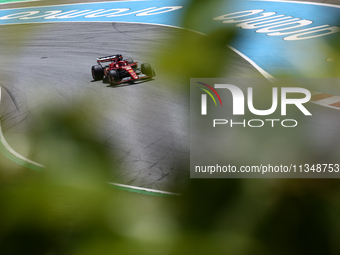 Charles Leclerc of Ferrari during first practice ahead of the Formula 1 Spanish Grand Prix at Circuit de Barcelona-Catalunya in Barcelona, S...