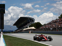 Carlos Sainz of Ferrari during first practice ahead of the Formula 1 Spanish Grand Prix at Circuit de Barcelona-Catalunya in Barcelona, Spai...